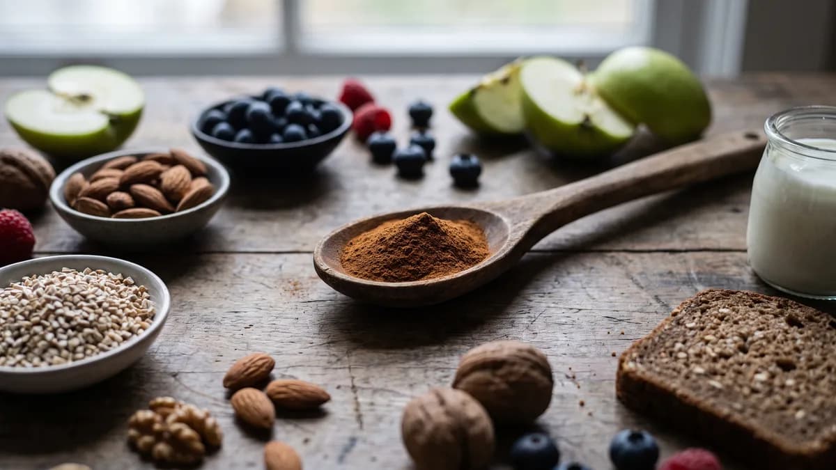 A spoonful of cinnamon with diabetic-friendly foods