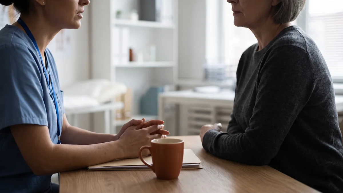 A healthcare professional discussing GLP-1 medications with a patient.