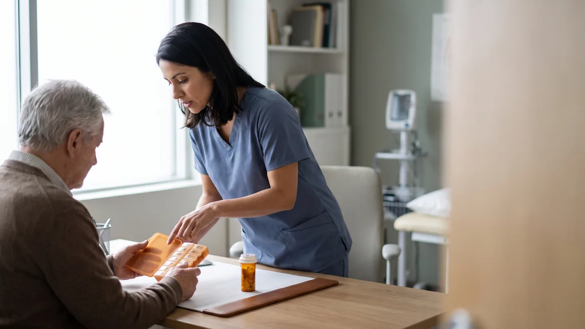 Healthcare professional discussing metformin with a patient