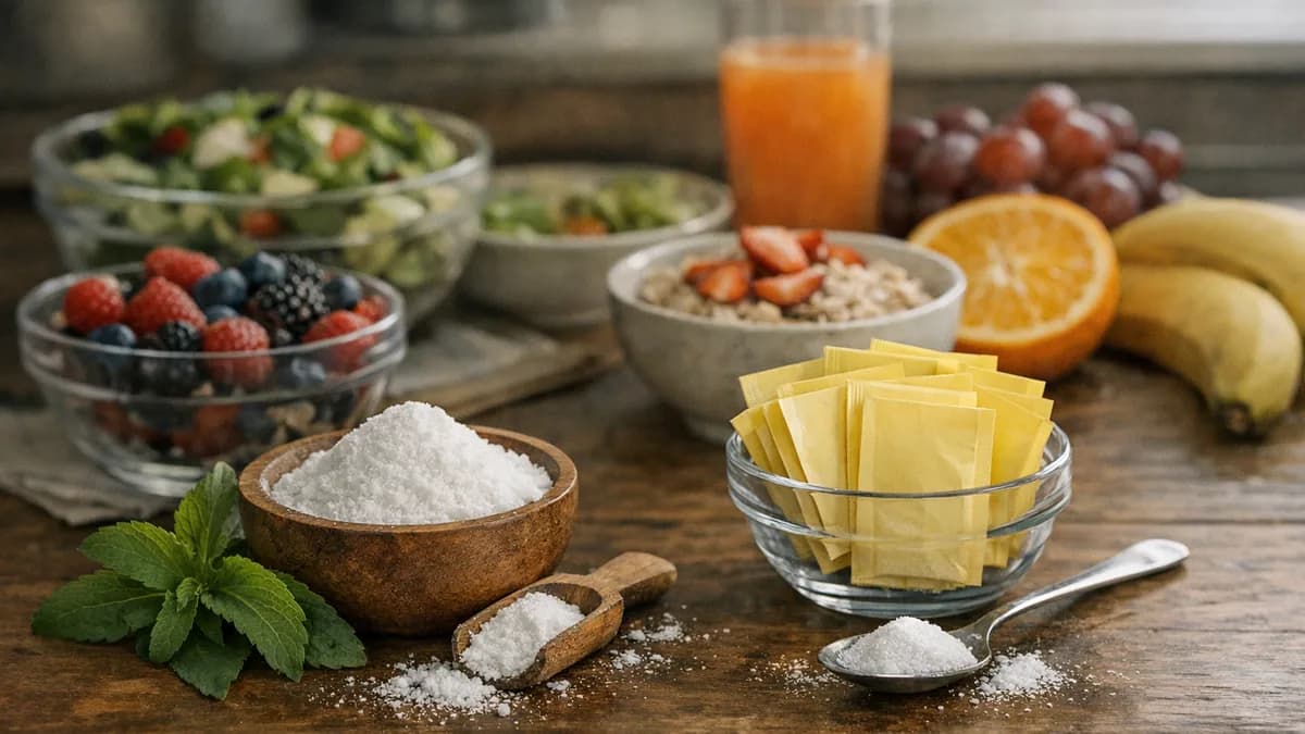 Comparison of stevia and Splenda with fresh fruits.