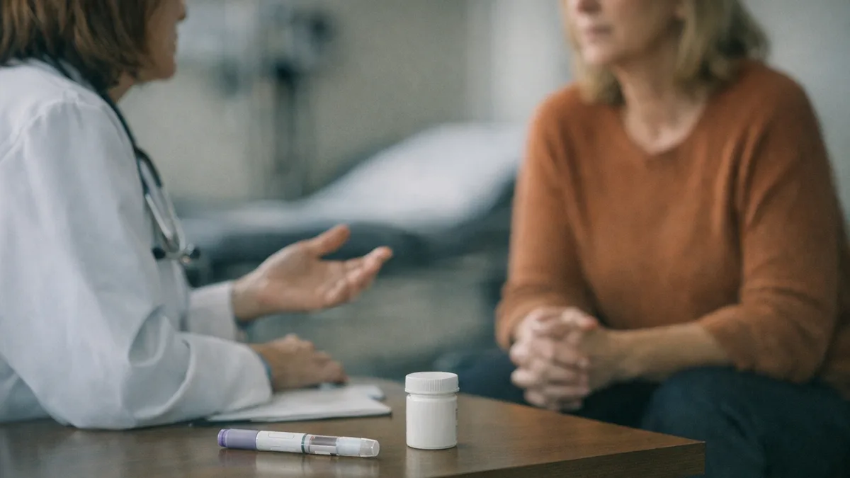 Doctor and patient discussion about Mounjaro and constipation.