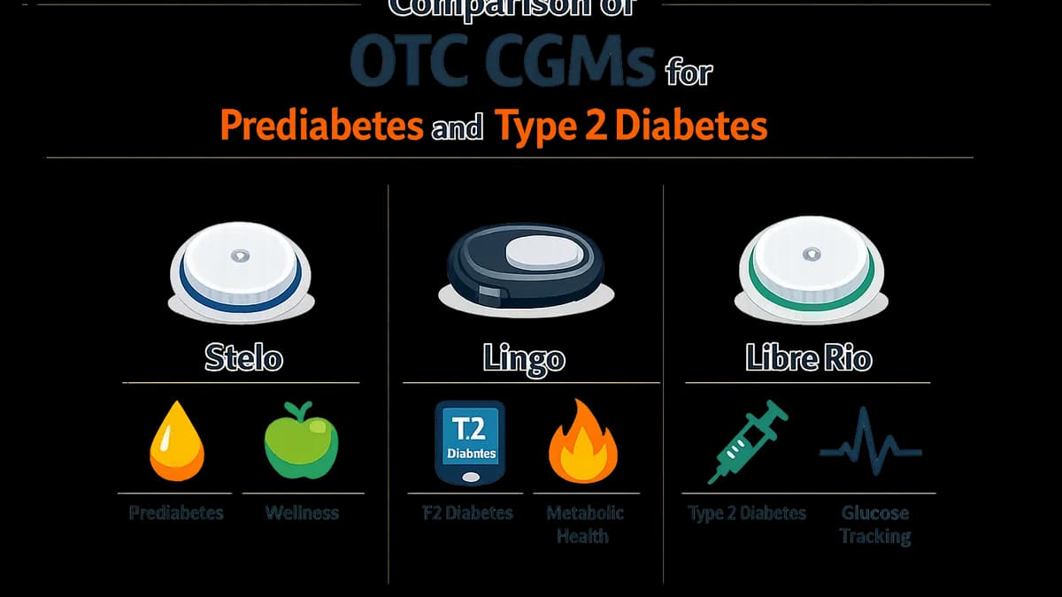 Comparison of OTC CGMs for prediabetes and type 2 diabetes