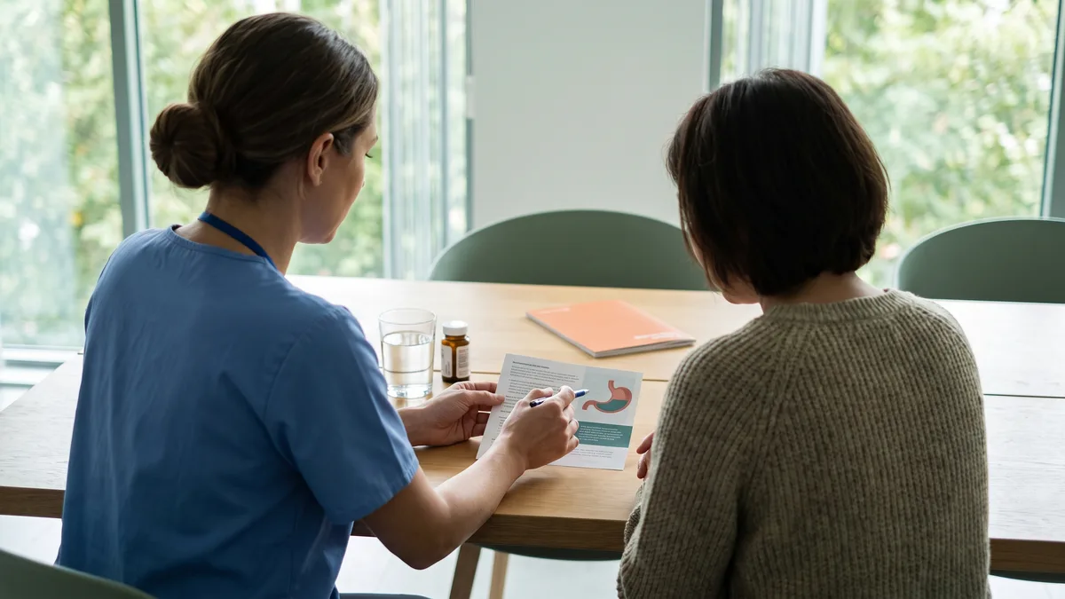 Healthcare professional explaining GLP-1 medications to a patient