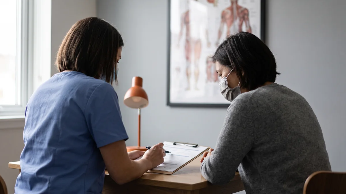 Healthcare professional explaining A1C levels
